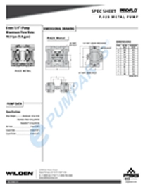 Bombas de diafragma WILDEN modelo P.025 metalica Datos Técnicos