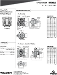 Bombas de diafragma WILDEN modelo P1 metalicas Datos Técnicos