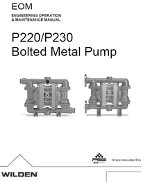 Bombas de diafragma WILDEN modelo P2 y P220 metalicas P220 Manual de Servicio