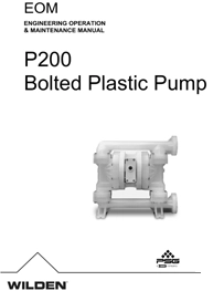 Bombas de diafragma WILDEN modelo P2 y P200 no metalicas P200 Manual de Servicio