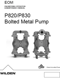 Bombas de diafragma WILDEN modelo P8 y PS820 metalicas P820 Manual de Servicio
